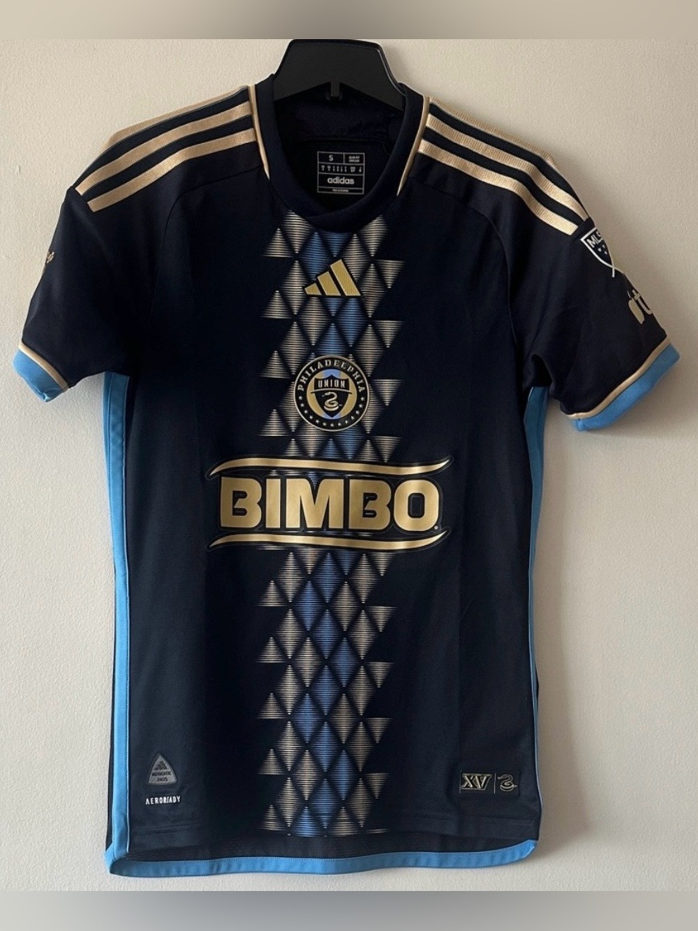 adidas Philadelphia Union Baribo 9 Authentic Jersey Small XV Home Soccer Shirt
